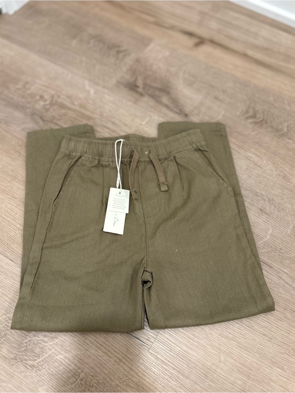 NWT Rylee + Cru Olive Drawstring Casual Kids Pants